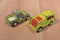 Tootsietoys 4 Cars Equipment Truck, Land Rover, Volkswagon, Jeep