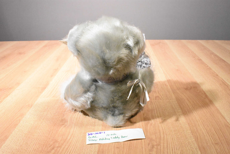 G A C Silver Teddy Bear 2000 Beanbag Plush