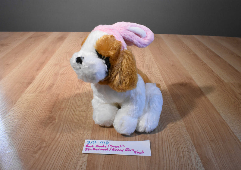 Best Made Toys Target Saint Bernard Puppy Dog with Pink Bunny Rabbit Ears Plush