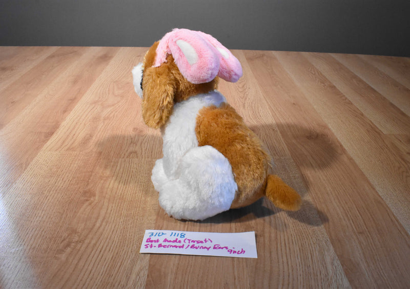 Best Made Toys Target Saint Bernard Puppy Dog with Pink Bunny Rabbit Ears Plush