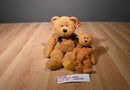 Ty Beanie Buddy 1999 and Baby 1998 Fuzz Tan Teddy Bear Beanbag Plush