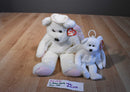 Ty Beanie Buddy 1999 and Baby 1998 Halo Bear Beanbag Plushes