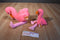 Ty Beanie Buddy 1998 and Baby 1995 Pinky Flamingos Beanbag Plushes