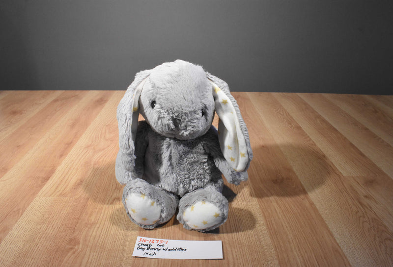 Cloud b Dreamy Hugginz Grey Bunny Rabbit Plush with Gold Stars