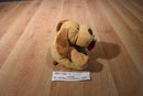 Ty Pluffies Goodies Tan Dog With Red Stocking 2004 Beanbag Plush