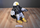 Nanco Animaland Bald Eagle Plush Wearing Leather Jacket