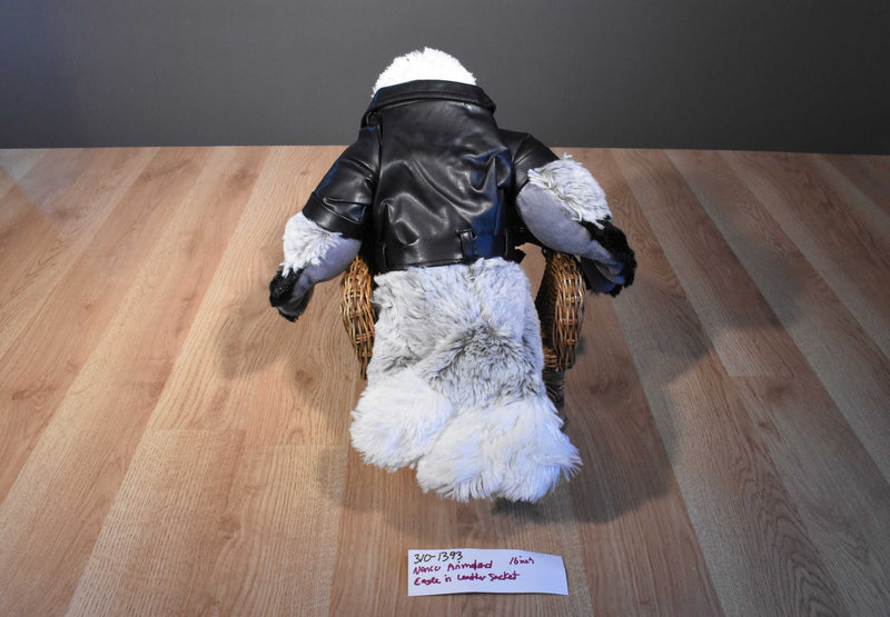 Nanco Animaland Bald Eagle Plush Wearing Leather Jacket