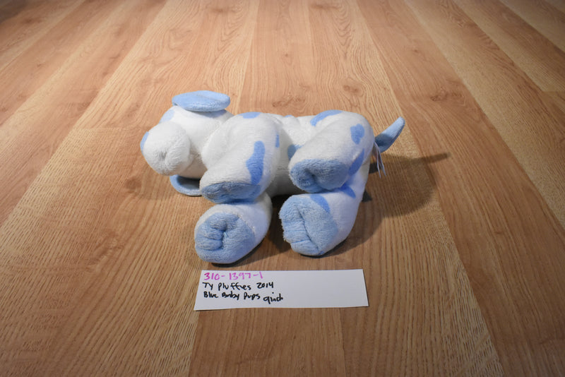 Ty Pluffies Blue Baby Pups 2014 Beanbag Plush