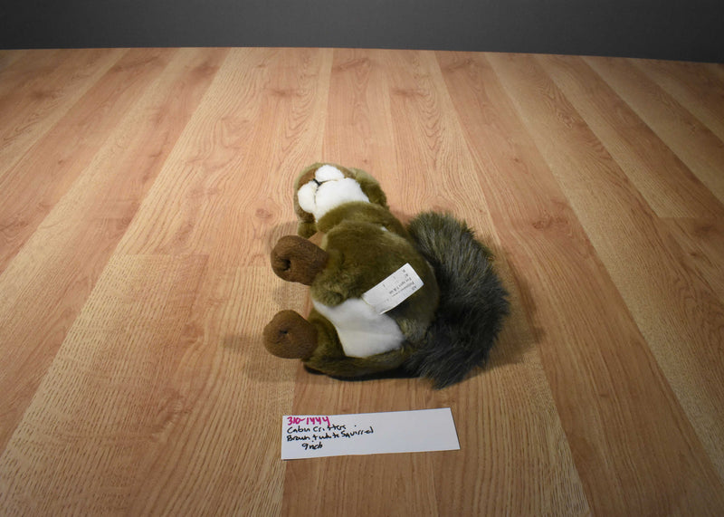 Cabin Critters Brown and White Squirrel Beanbag Plush