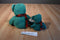 Ty Beanie Buddy 2000 and Baby 1999 Wallace Green Bear Beanbag Plushes