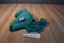 Ty Beanie Buddy 2000 and Baby 1999 Wallace Green Bear Beanbag Plushes