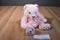 Ty Classic Blushing Pink Teddy Bear with Hearts 2003 Beanbag Plush