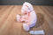 Ty Classic Blushing Pink Teddy Bear with Hearts 2003 Beanbag Plush