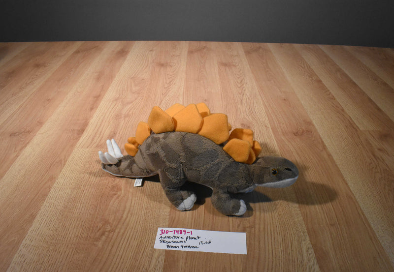 Adventure Planet Brown, Orange, Grey Stegosaurus Dinosaur Plush