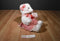 Build a Bear White and Pink Bear Plush Wearing Red Checkered Dress