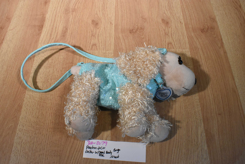 Poochie Co.& Cocker Spaniel With Light Blue Sequin Body Purse/Bag