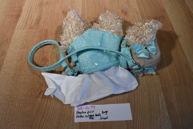 Poochie Co.& Cocker Spaniel With Light Blue Sequin Body Purse/Bag