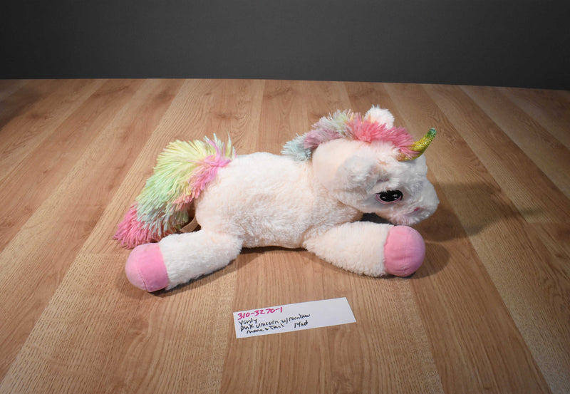 Yonly Pink Unicorn Plush With Rainbow Mane and Tail