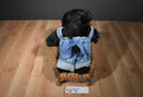 The Bear Factory Black Bear in Blue Denim Overalls 2001 Plush