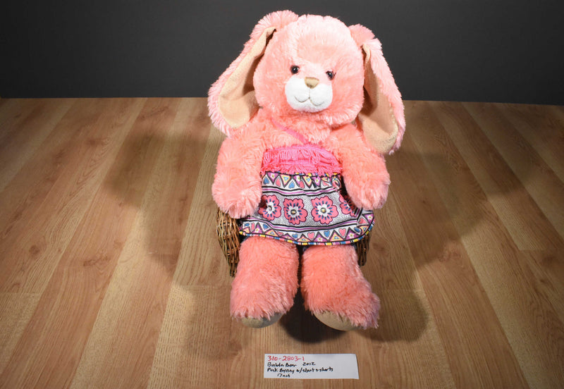 Build a Bear 2012 Pink Bunny Rabbit Plush in Blouse and Denim Shorts