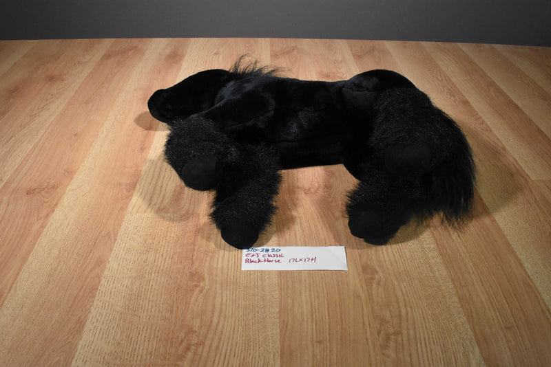 E & J Classics Black Horse with White Blaze Plush