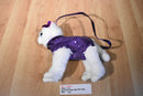 Poochie & Co. White Cat With Purple Sequin Body Purse Bag