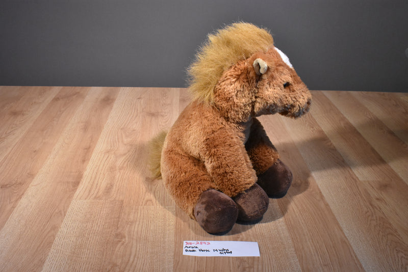 Aurora Tan Brown Sitting Horse Pony Plush