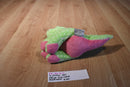 Ty Pluffies Stomps Green and Pink Brontosaurus 2005 Beanbag Plush(