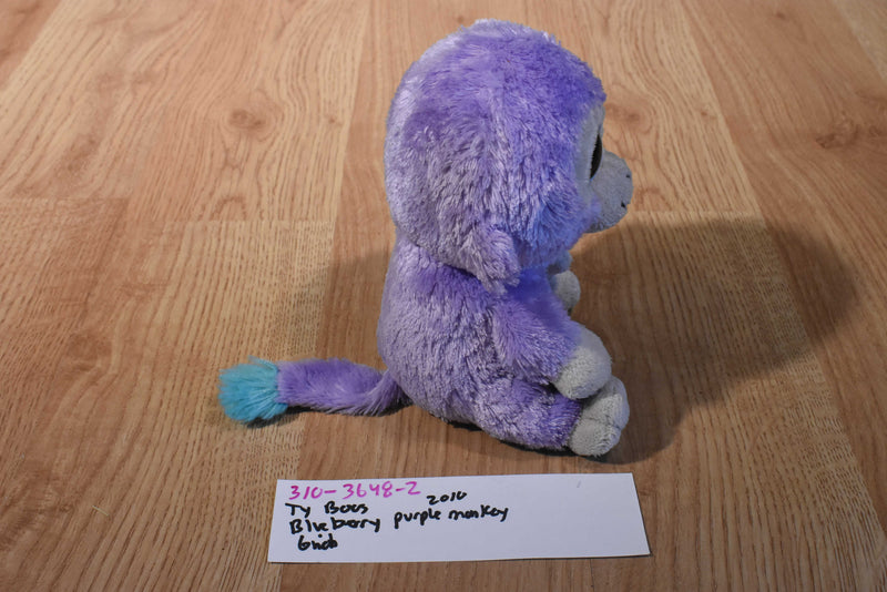 Ty Boos Blueberry Purple Monkey 2010 Beanbag Plush