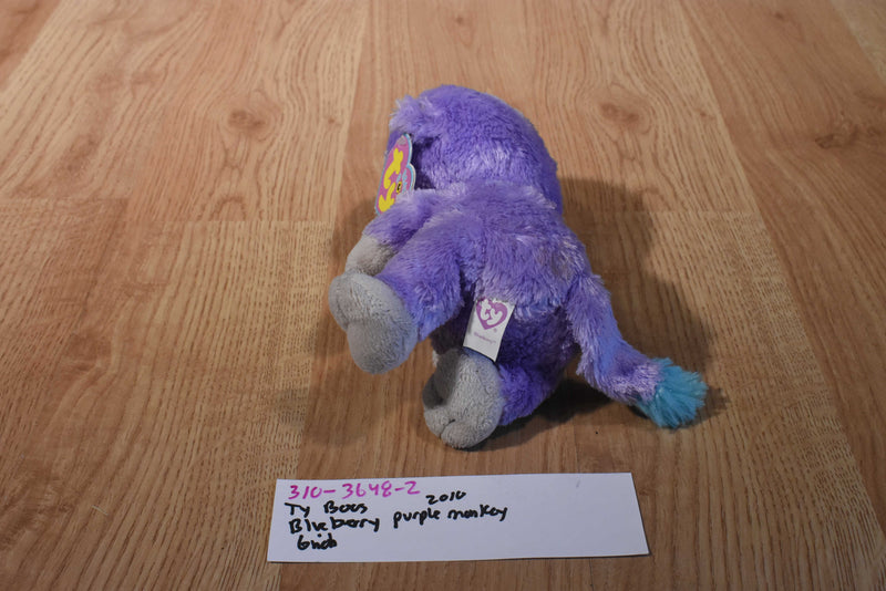 Ty Boos Blueberry Purple Monkey 2010 Beanbag Plush