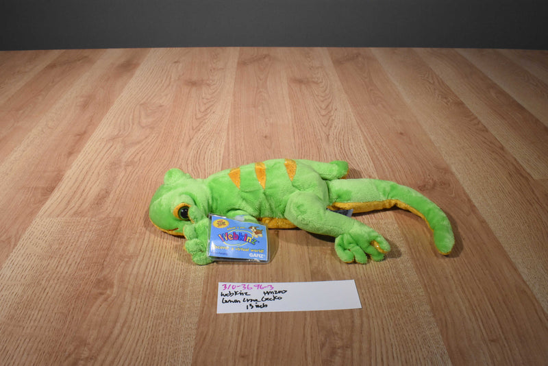 Ganz Webkinz Lemon Lime Gecko HM200 Beanbag Plush Sealed Code