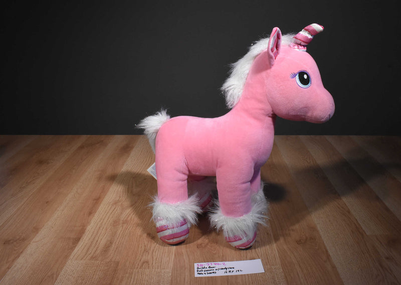 Build a Bear Pink Unicorn 2018 Plush With Candy Cane Horn and Hooves