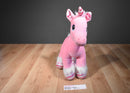 Build a Bear Pink Unicorn 2018 Plush With Candy Cane Horn and Hooves