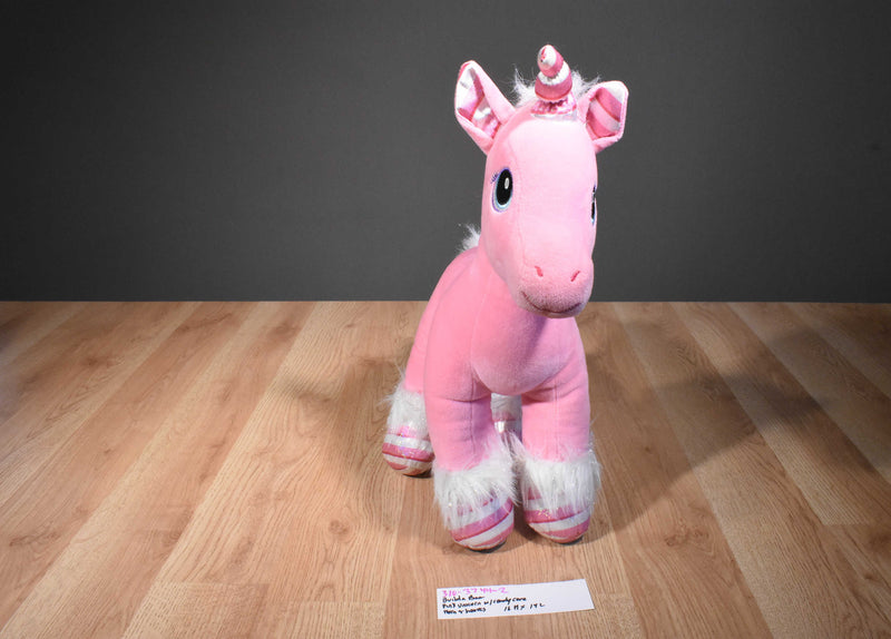 Build a Bear Pink Unicorn 2018 Plush With Candy Cane Horn and Hooves