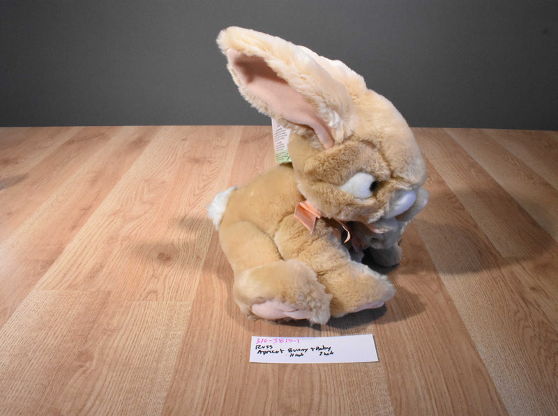 Russ Apricot Tan Bunny Rabbit and Baby Bunny Beanbag Plush