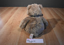 Gund Dawson Brown Bear Beanbag Plush With Brown Plaid Bow