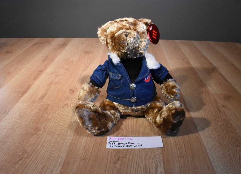 Galerie M&M Brown Bear Plush in a Jean Jacket