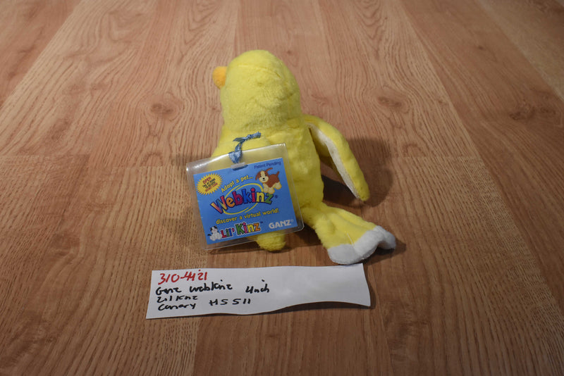 Ganz Webkinz Lil Kinz Canary HS511 Beanbag Plush With Sealed Code