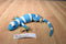 Fiesta Blue and White Glitter Gecko With Rainbow Feet Beanbag Plush