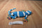 Fiesta Blue and White Glitter Gecko With Rainbow Feet Beanbag Plush