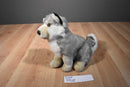 Sitting Grey and White Timber Wolf Plush