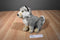 Sitting Grey and White Timber Wolf Plush