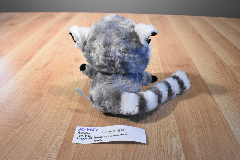 Aurora YooHoo Grey White an Black Lemur Plush