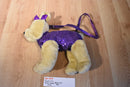 Poochie & Co. Yellow Labrador Retriever With Purple Sequin Body Purse Bag Plush