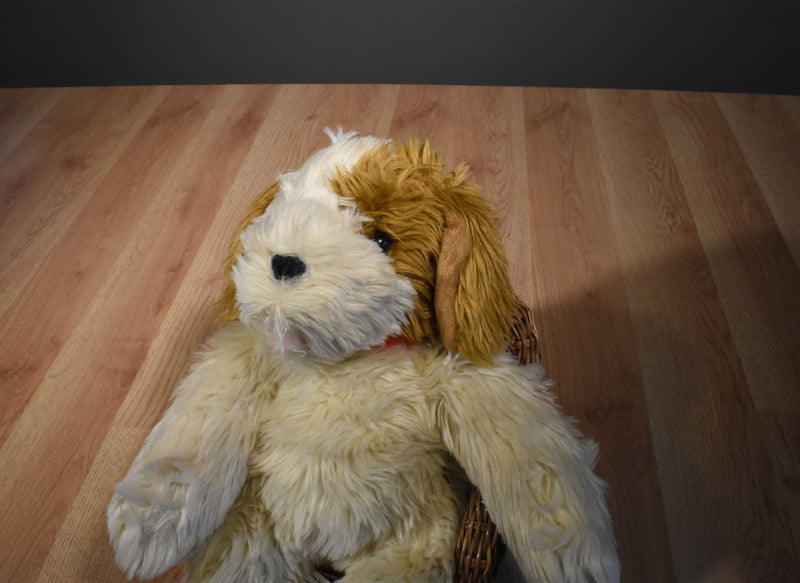 Build a Bear Shaggy Beige and Brown Puppy Dog Beanbag Plush