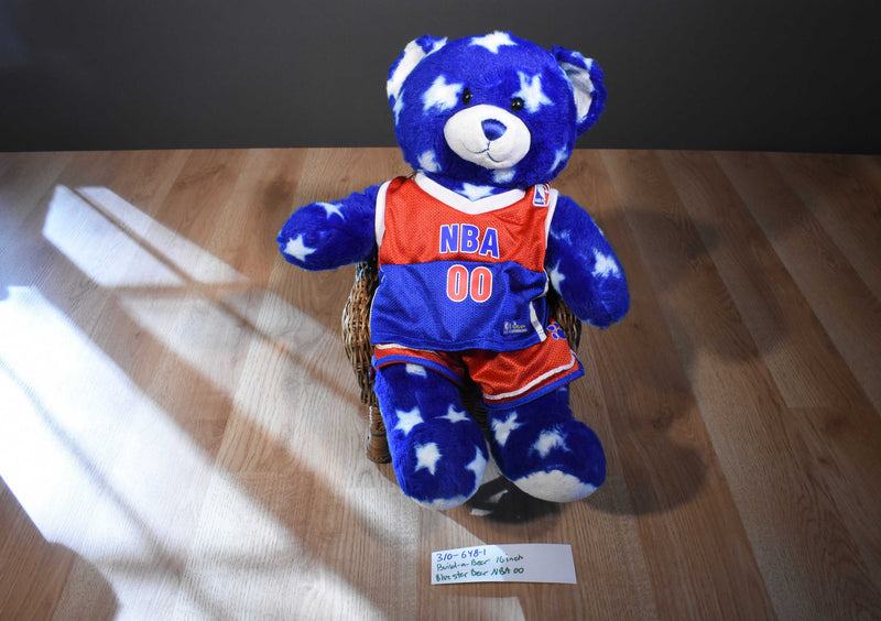 Build-A-Bear Blue Bear With White Stars in NBA Outfit Plush