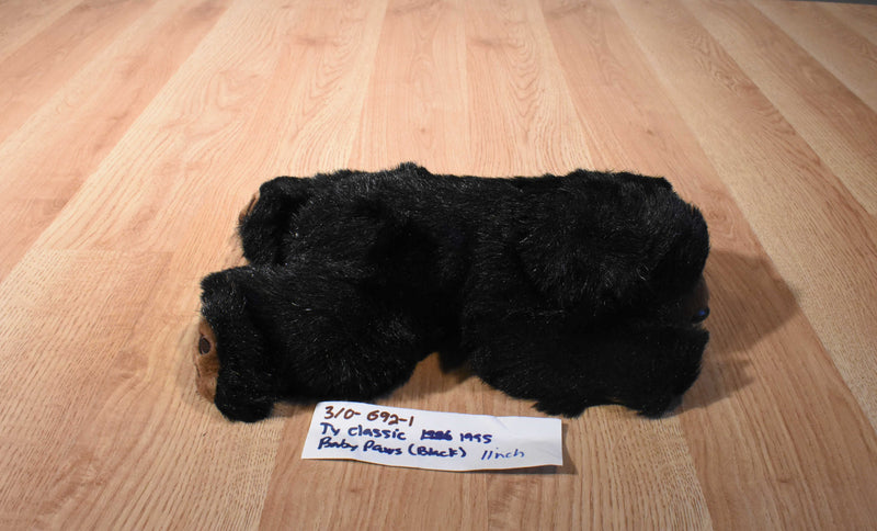 Ty Classic Baby Paws Black Bear 1995 Beanbag Plush