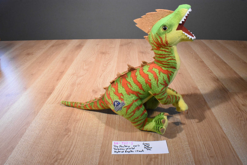 Toy Factory Jurassic World Green Red Yellow Hybrid Raptor 2017 Plush