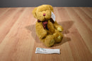 Russ Garland Gold Tinsel Teddy Bear Beanbag Plush