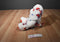 Build a Bear Patriotic White Puppy Dog With Red and Blue Stars Plush